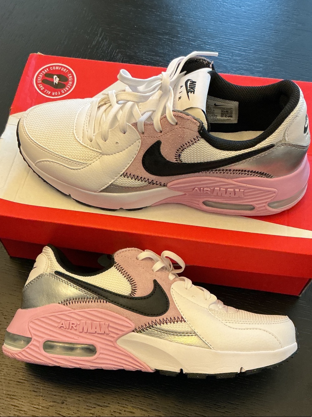 Nike Women’s Sneakers in White, Pink & Black